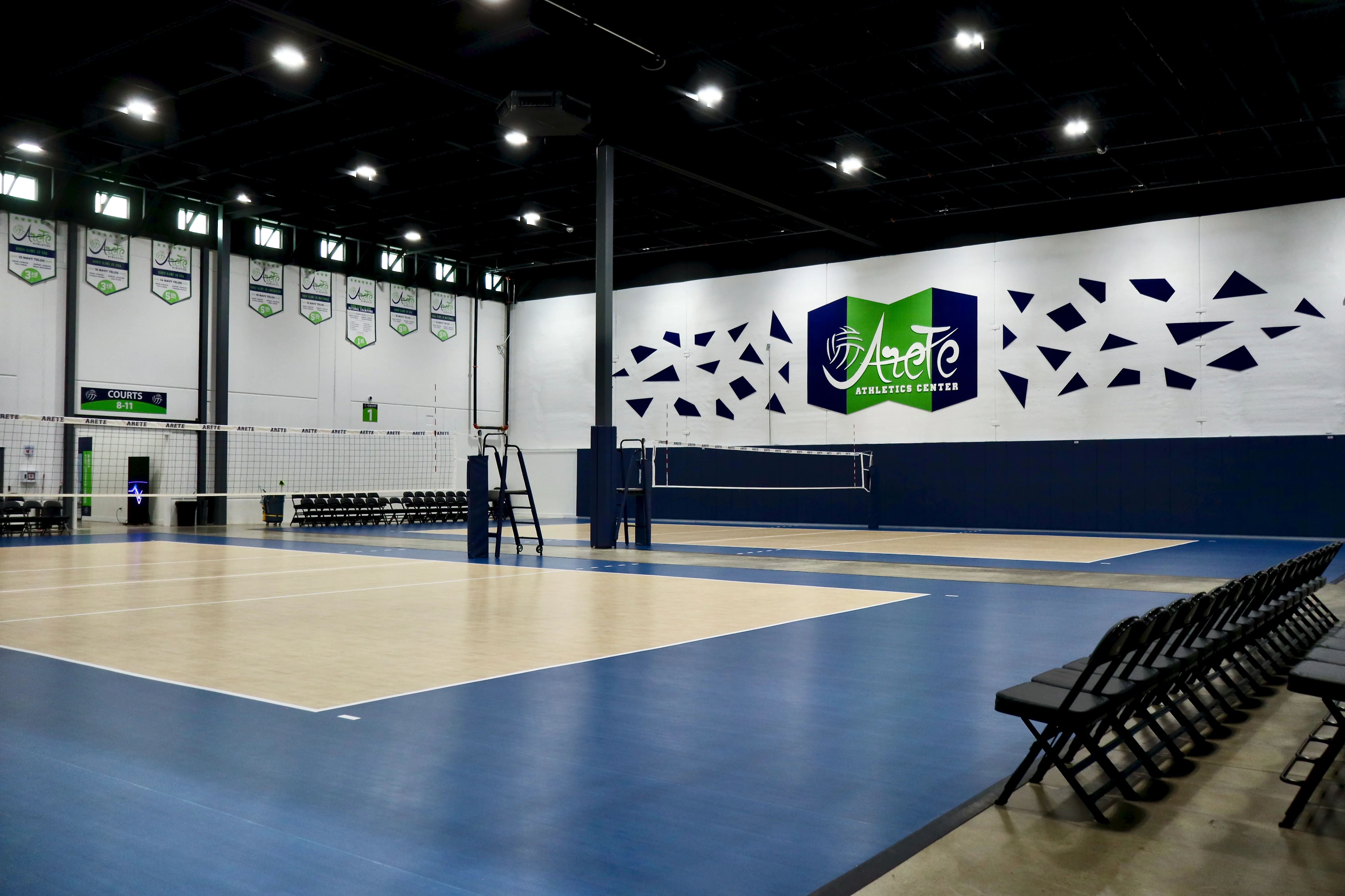 Volleyball courts inside the Areté Center